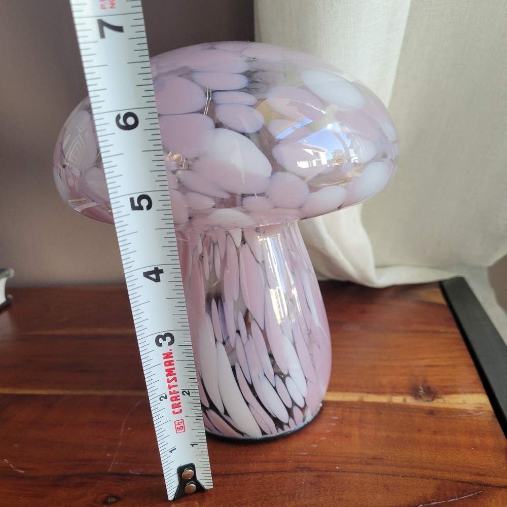 Home Decor Blush Pink & White Confetti Deco Glass Mushroom Lamp Light Up 6 - Picture 12 of 16